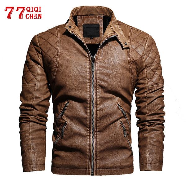 new arrival mens leather jacket fashion vintage pu leather coat men plus size 4xl stand collarjacket male winter chaqueta hombre, Black
new arrival mens leather jacket fashion vintage pu leather coat men plus size 4xl stand collarjacket male winter chaqueta hombre, Black
