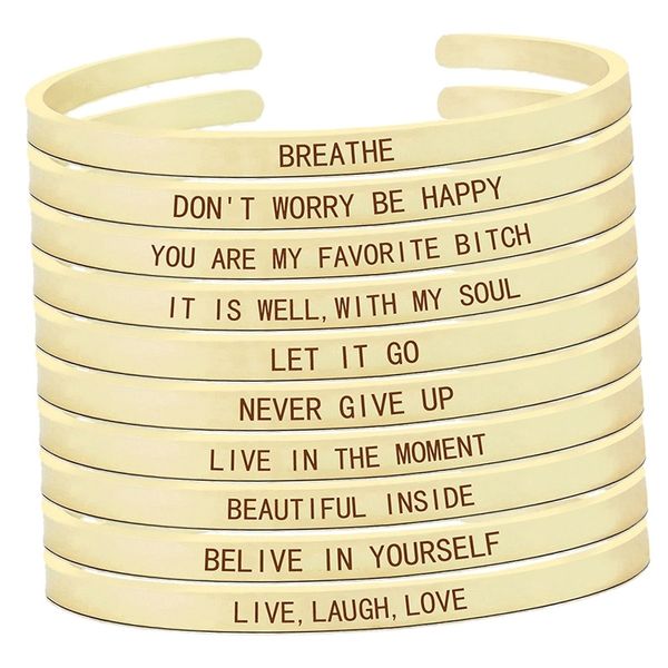 believe in yourself inspirational quote engraved gold bracelet women fashion adjustable bracelet, White
believe in yourself inspirational quote engraved gold bracelet women fashion adjustable bracelet, White