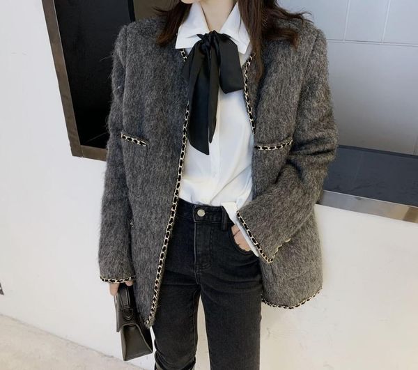 autumn and winter women new style korea version casual handmade chain warm woolen jacket coat, Black
autumn and winter women new style korea version casual handmade chain warm woolen jacket coat, Black