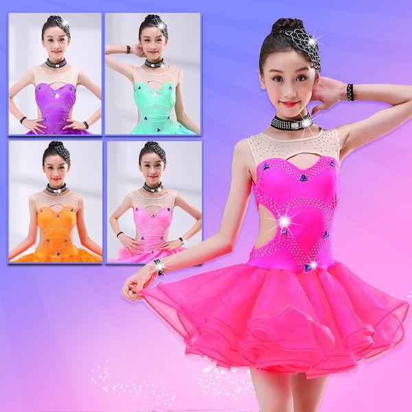 children professional latin dance dress for girls modern tango rhinestone tutu costumes skirt ballroom competition dresses py161, Black;red
children professional latin dance dress for girls modern tango rhinestone tutu costumes skirt ballroom competition dresses py161, Black;red