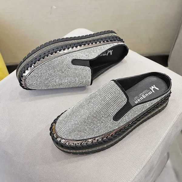 bling slippers women high heel ladies sandals 2020 fashion diamond breathable half shoes outside women slippers zapatillas mujer, Black
bling slippers women high heel ladies sandals 2020 fashion diamond breathable half shoes outside women slippers zapatillas mujer, Black