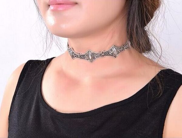 New Tibetant Silver Necklaces Goth Fashion Designer Maxi Collar Chokers Necklace For Women
New Tibetant Silver Necklaces Goth Fashion Designer Maxi Collar Chokers Necklace For Women