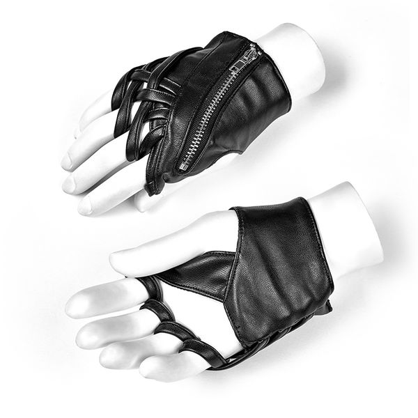 punk rave women' cross gloves pu leather elastic jersey metal zipper handsome fingerless black locomotive gloves, Blue;gray
punk rave women' cross gloves pu leather elastic jersey metal zipper handsome fingerless black locomotive gloves, Blue;gray