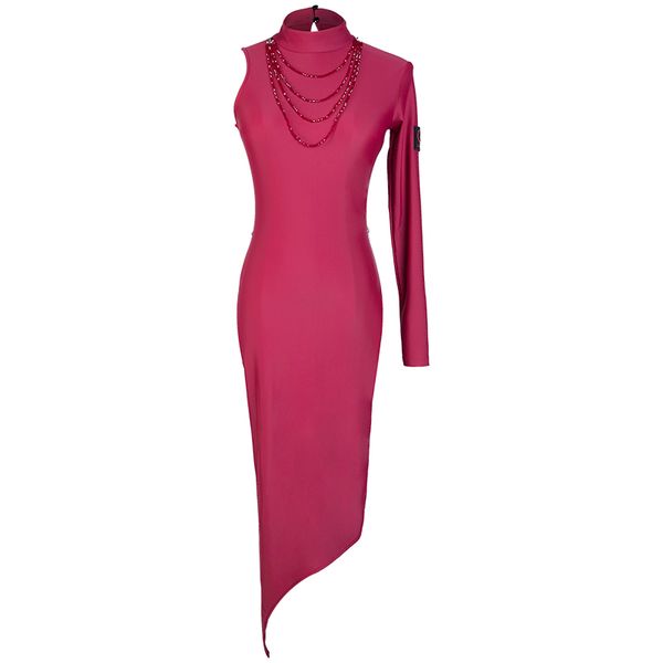 latin dance dress female adults new kind of dance skirt single sleeve slant dress latin women, Black;red
latin dance dress female adults new kind of dance skirt single sleeve slant dress latin women, Black;red