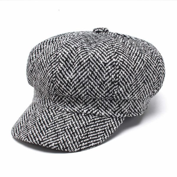 octagonal cap newsboy hat for women men autumn winter vintage plaid berets hat casual gorras, Blue;gray
octagonal cap newsboy hat for women men autumn winter vintage plaid berets hat casual gorras, Blue;gray