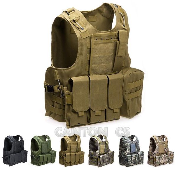 tactical vest molle combat assault plate carrier cs outdoor clothing hunting waistcoat with mag pouchs 7 colors, Camo;black
tactical vest molle combat assault plate carrier cs outdoor clothing hunting waistcoat with mag pouchs 7 colors, Camo;black