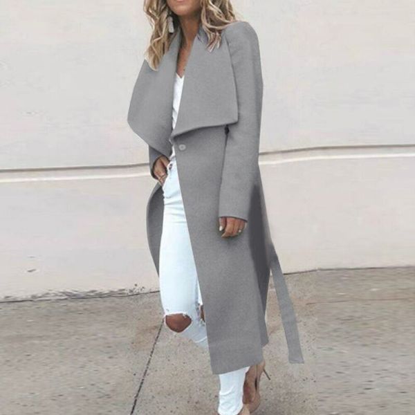 2019 winter new fashion womens belted lapel button long trench coat jacket ladies parka overcoat outwear z106, Black
2019 winter new fashion womens belted lapel button long trench coat jacket ladies parka overcoat outwear z106, Black