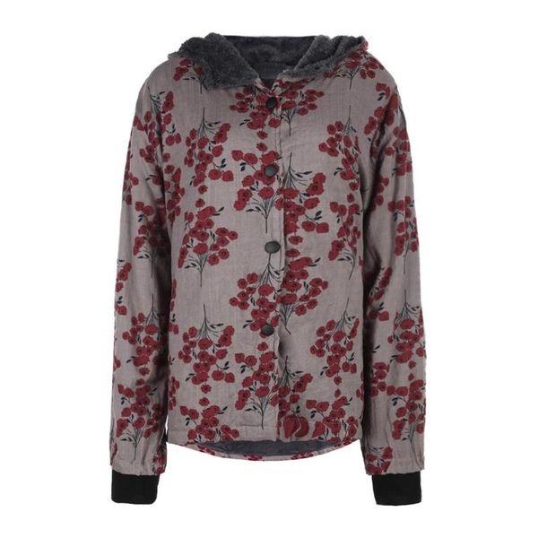 women winter jacket single breasted hooded loose fashion causal coat pockets floral long sleeve windproof thick print parkas, Black;brown
women winter jacket single breasted hooded loose fashion causal coat pockets floral long sleeve windproof thick print parkas, Black;brown
