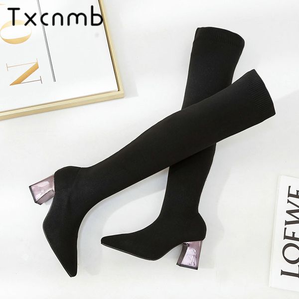 txcnmb flock leather women over the knee high boots night club high heeled party shoes woman autumn winter boots woman, Black
txcnmb flock leather women over the knee high boots night club high heeled party shoes woman autumn winter boots woman, Black
