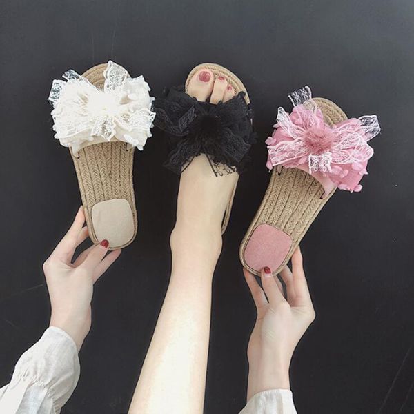 fashion slippers lady lace slipper casual flats slip on slides cute bow flip flops summer sandals beach slipper shoes, Black
fashion slippers lady lace slipper casual flats slip on slides cute bow flip flops summer sandals beach slipper shoes, Black