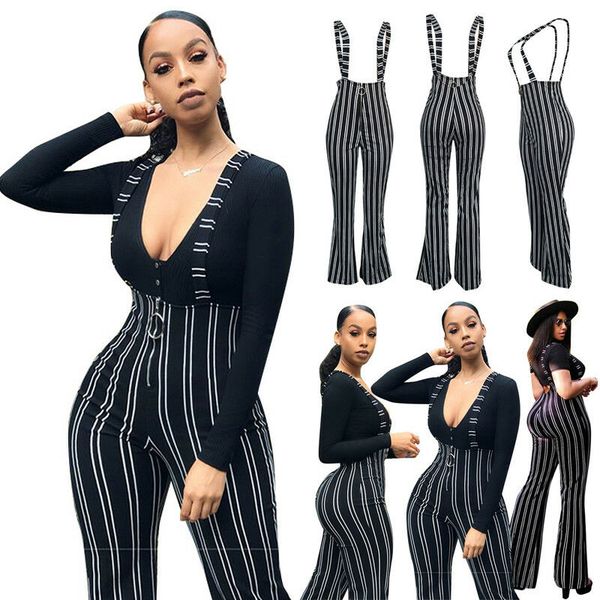women clubwear trouser playsuit bodycon party jumpsuit suspender flared pants, Black;white
women clubwear trouser playsuit bodycon party jumpsuit suspender flared pants, Black;white