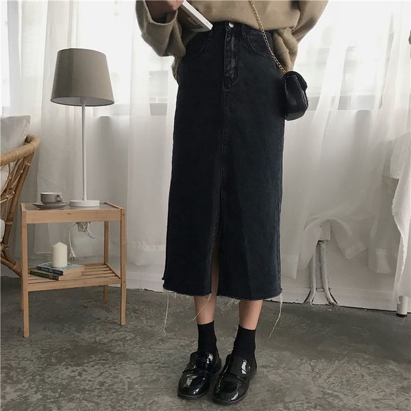women's fashion casual denim skirt 2019 new summer selling, Black 
women's fashion casual denim skirt 2019 new summer selling, Black