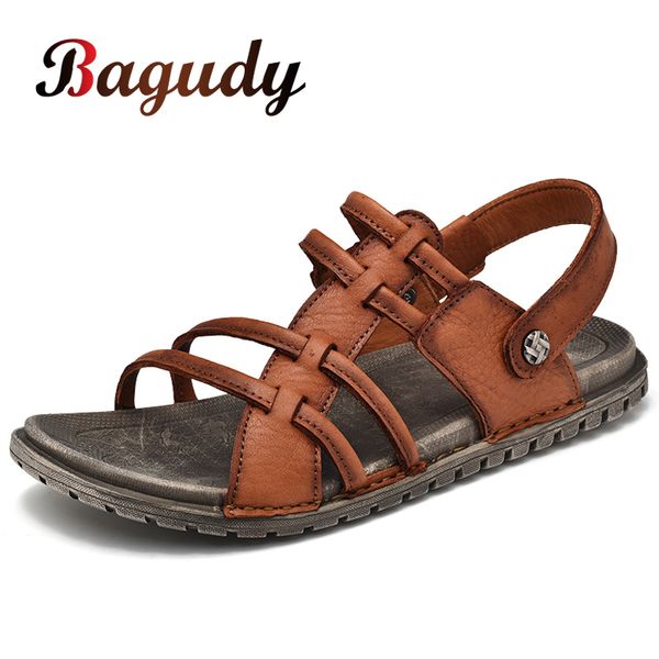 new summer genuine leather men sandals shoes leisure beach men's sandals slippers bohemia shoes men, Black
new summer genuine leather men sandals shoes leisure beach men's sandals slippers bohemia shoes men, Black