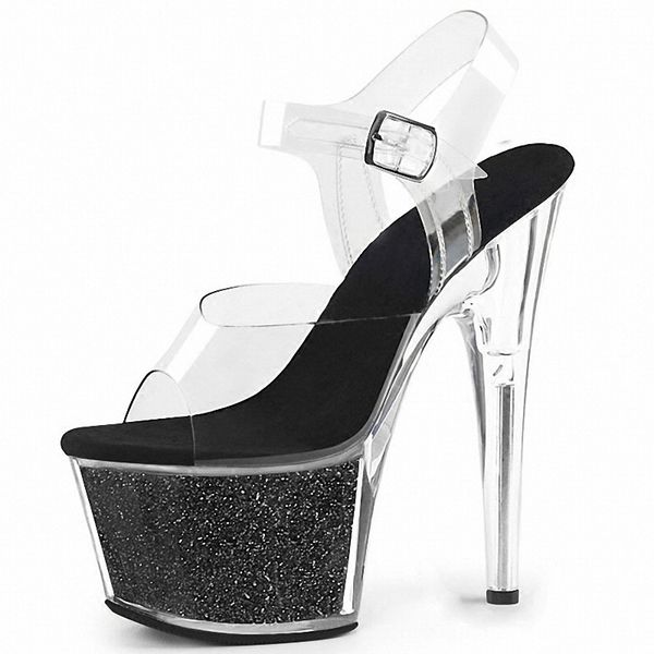 summer flash bling crystal stiletto heels 7 inches buckle strap women's sandals elegant concise big size 17cm high heels, Black
summer flash bling crystal stiletto heels 7 inches buckle strap women's sandals elegant concise big size 17cm high heels, Black