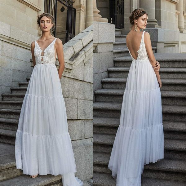 elbeth gillis 2021 wedding dresses v neck lace appliques bridal gowns custom made backless sweep train a line robe de soiree, White
elbeth gillis 2021 wedding dresses v neck lace appliques bridal gowns custom made backless sweep train a line robe de soiree, White