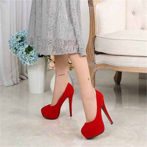 35-46 new suede women's high heels black / red thick bottom high heels wedding party shoes women's 14cm
35-46 new suede women's high heels black / red thick bottom high heels wedding party shoes women's 14cm