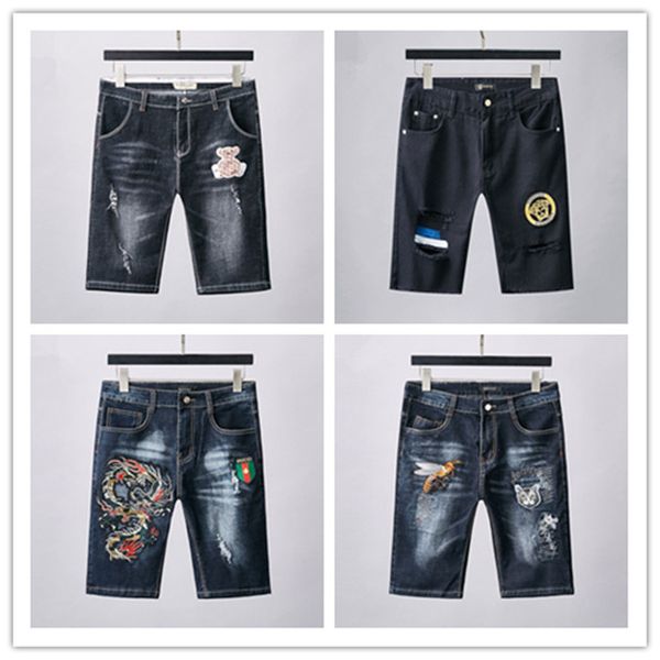 new mens designer denim shorts fashion medusa summer zipper hole short mens slim pants hip hop street style mens short jeans size 28-38, Blue 
new mens designer denim shorts fashion medusa summer zipper hole short mens slim pants hip hop street style mens short jeans size 28-38, Blue