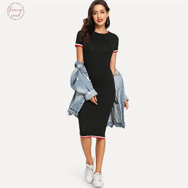 black striped trim tee dress streetwear round neck women casual clothes 2019 new spring summer bodycon long dress, Black;gray
black striped trim tee dress streetwear round neck women casual clothes 2019 new spring summer bodycon long dress, Black;gray