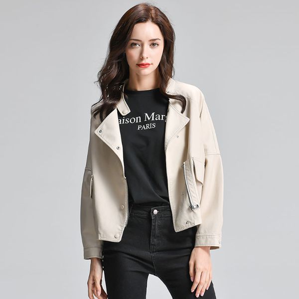2020 new spring autumn faux leather jacket women long sleeve pocket black biker coat female pu leather jacket basic coat outwear
2020 new spring autumn faux leather jacket women long sleeve pocket black biker coat female pu leather jacket basic coat outwear