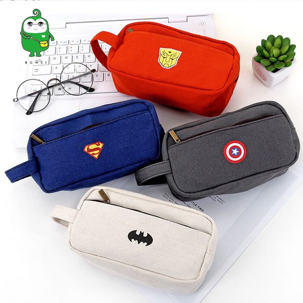 superhero canvas pencil case creative large capacity side open zipper pencil bag for school stationery students art supplies
superhero canvas pencil case creative large capacity side open zipper pencil bag for school stationery students art supplies