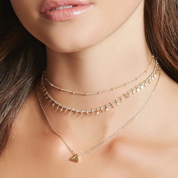 vintage sequins tassel choker necklace for women geometric triangle pendant necklace bohemian collar jewelry valentines day gift, Golden;silver
vintage sequins tassel choker necklace for women geometric triangle pendant necklace bohemian collar jewelry valentines day gift, Golden;silver