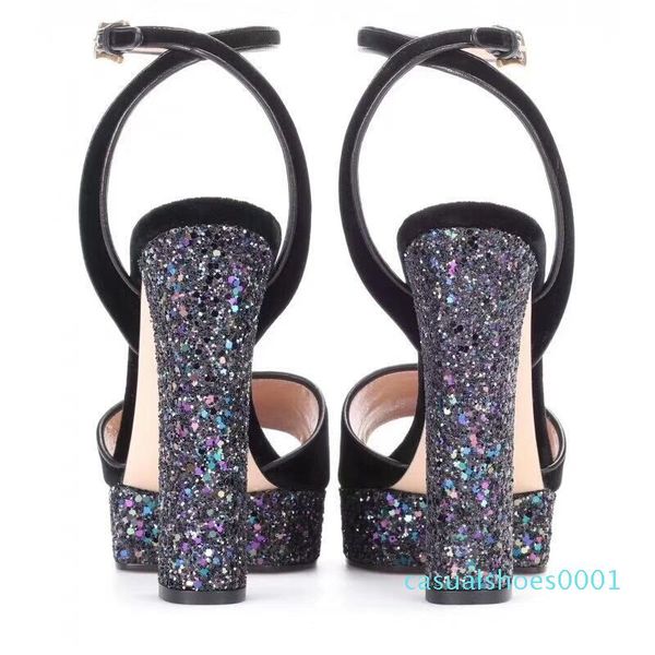 new arrival 2020 designer little bees glitter high platform heels shoes strap sheepskin ladies sandals ac01, Black
new arrival 2020 designer little bees glitter high platform heels shoes strap sheepskin ladies sandals ac01, Black