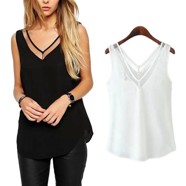 women's sleeveless v-neck net gauze sleeveless lady's chiffon blouse basic style blouse slim casual wear#268302, White
women's sleeveless v-neck net gauze sleeveless lady's chiffon blouse basic style blouse slim casual wear#268302, White