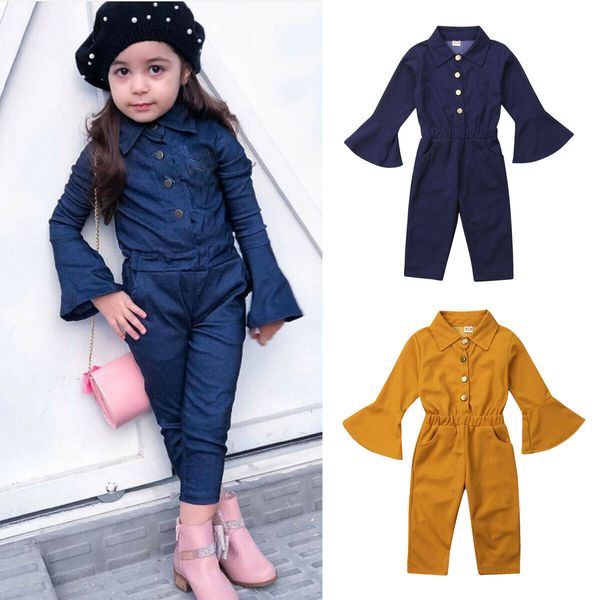 fashion toddler kids baby girls bell sleeve romper jumpsuit pants autumn outfits, Blue
fashion toddler kids baby girls bell sleeve romper jumpsuit pants autumn outfits, Blue