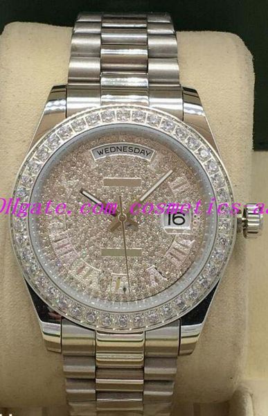luxury watch mens 18k white gold diamond bezel perpetual watch diamonds roman dial automatic fashion men's watches wristwatch, Slivery;brown
luxury watch mens 18k white gold diamond bezel perpetual watch diamonds roman dial automatic fashion men's watches wristwatch, Slivery;brown