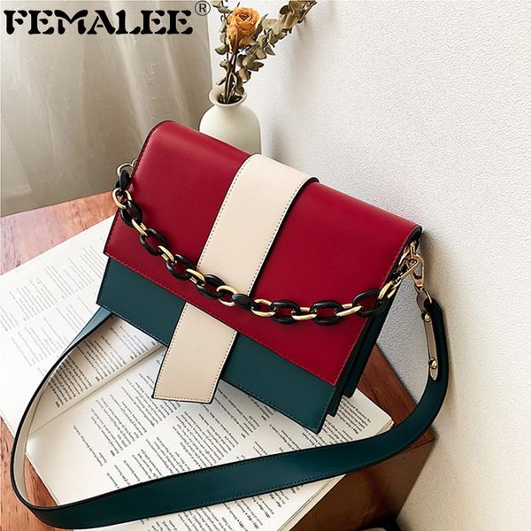 women fashion designer chains panelled pu leather flap contrast color trendy travel wide strap shoulder bag lady messenger bolsa
women fashion designer chains panelled pu leather flap contrast color trendy travel wide strap shoulder bag lady messenger bolsa