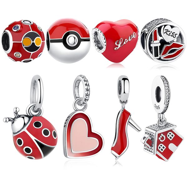 100% 925 sterling silver red forever love kiss house shoe bead fit original charm bracelet pendant diy jewelry
100% 925 sterling silver red forever love kiss house shoe bead fit original charm bracelet pendant diy jewelry