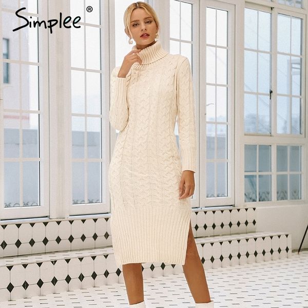 simplee elegant side split warm long sleeve women dress turtleneck fit autumn winter sweater dress white dresses fashion, Black;gray
simplee elegant side split warm long sleeve women dress turtleneck fit autumn winter sweater dress white dresses fashion, Black;gray
