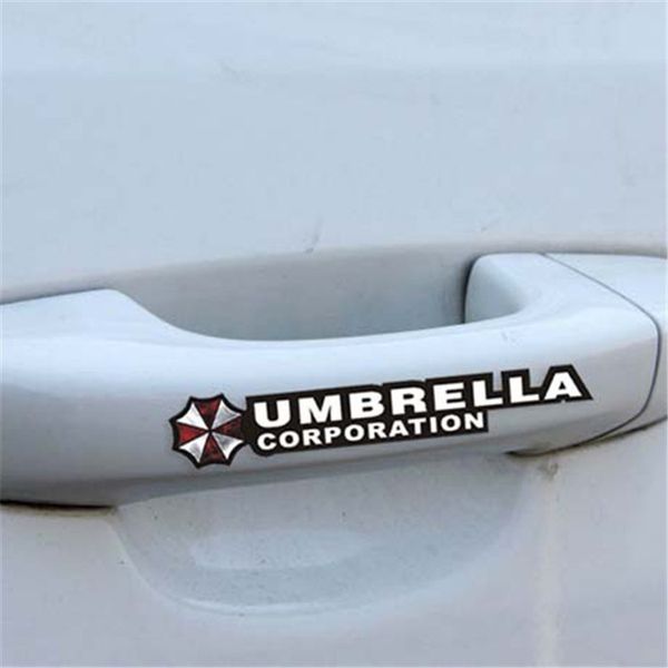 4pcs/set resident evil umbrella walking dead reflective door handle car stickers 
4pcs/set resident evil umbrella walking dead reflective door handle car stickers