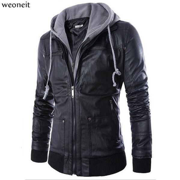 weoneit размер m-4xl шляпа съемный мужчины мотоцикл черный pu искусственной кожи пальто с капюшоном slim fit куртки мужские куртки пальто, Black
weoneit размер m-4xl шляпа съемный мужчины мотоцикл черный pu искусственной кожи пальто с капюшоном slim fit куртки мужские куртки пальто, Black