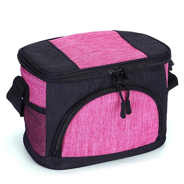 ручного пикник регулируемого ремень водонепроницаемой молния обед сумка ткань оксфорд сохранение тепла герметичная прочная большая емкость, Blue;pink