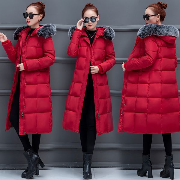 2019 new style winter korean-style slim fit down jacket cotton-padded clothes women's long over-the-knee large fur collar thick, Blue;black
2019 new style winter korean-style slim fit down jacket cotton-padded clothes women's long over-the-knee large fur collar thick, Blue;black