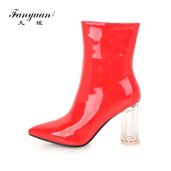 fanyuan fashion short plush women boots pointed toe microfiber boots solid zipper mid-calf crystal round heel knight, Black
fanyuan fashion short plush women boots pointed toe microfiber boots solid zipper mid-calf crystal round heel knight, Black