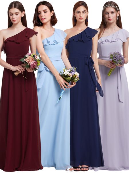 new bridesmaid dresses 2019 one shoulder chiffon a-line ruffles floor-length belt gowns beach wedding guest dress, White;pink
new bridesmaid dresses 2019 one shoulder chiffon a-line ruffles floor-length belt gowns beach wedding guest dress, White;pink