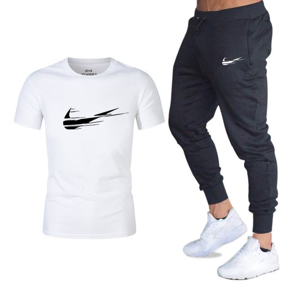 men fashion two pieces sets t shirts+pants suit men summer tees fashion brand print tshirt sportswears 2 sets, Black
men fashion two pieces sets t shirts+pants suit men summer tees fashion brand print tshirt sportswears 2 sets, Black