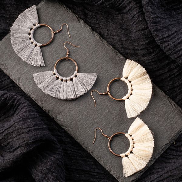 charm bohemia colorful tassel women's earrings big round hollow long tassel earrings for women big hanging earring, Silver
charm bohemia colorful tassel women's earrings big round hollow long tassel earrings for women big hanging earring, Silver