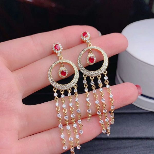 meibapj natural pigeon blood ruby long tassels drop earrings real 925 sterling silver red stone wedding jewelry for women, Golden;silver
meibapj natural pigeon blood ruby long tassels drop earrings real 925 sterling silver red stone wedding jewelry for women, Golden;silver