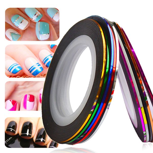 1mm 10pcs/lot color glitter nail striping line tape sticker set nail art decorations diy tips for polish gel manicure, Black
1mm 10pcs/lot color glitter nail striping line tape sticker set nail art decorations diy tips for polish gel manicure, Black