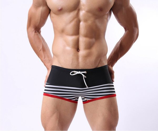 

summer men stripe assorted colors slim swimming trunks breathable bathing pants fashion beach swimwear