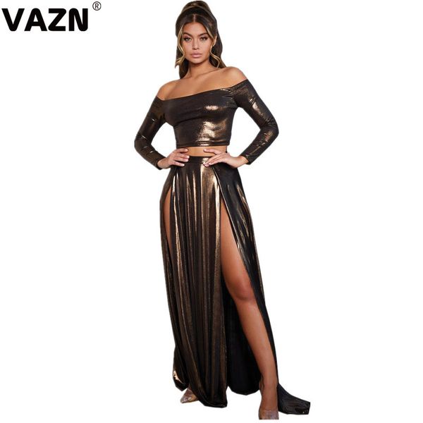 vazn 2020 latest style hollow out open club fashion solid slash neck full sleeve maxi skirts slim women 2 piece set, White
vazn 2020 latest style hollow out open club fashion solid slash neck full sleeve maxi skirts slim women 2 piece set, White
