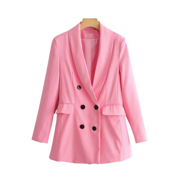women pink blazer for ladies elegant long blazers jackets 2019 spring-autumn notched collar double breasted suits girls chic top, White;black 
women pink blazer for ladies elegant long blazers jackets 2019 spring-autumn notched collar double breasted suits girls chic top, White;black