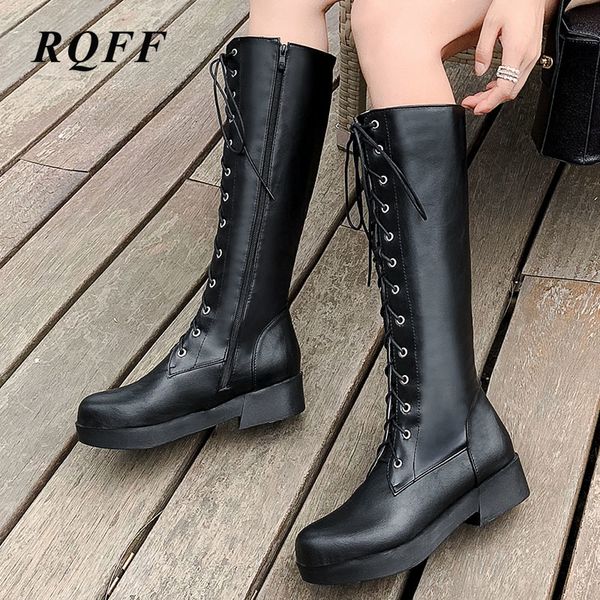 women high boots autumn winter new pu leather round toe lace up solid shoes ladies big size 43 black beige knee-high boot
women high boots autumn winter new pu leather round toe lace up solid shoes ladies big size 43 black beige knee-high boot