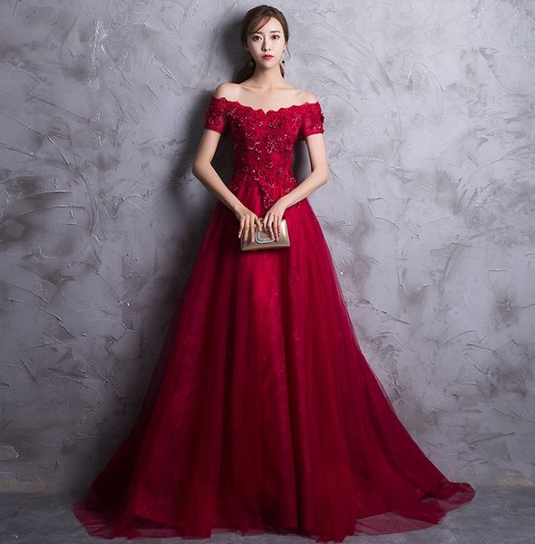 vestido de fasta elegant burgundy off the shoulder applique lace long prom dresses 2019 fashion evening dress formal party dresses plus size, Black
vestido de fasta elegant burgundy off the shoulder applique lace long prom dresses 2019 fashion evening dress formal party dresses plus size, Black