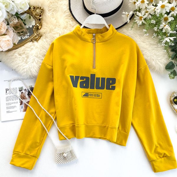 foamlina letters zipper-up stand collar long sleeve sweatshirt women new autumn pullover loose short student korean sweatshirt, Black
foamlina letters zipper-up stand collar long sleeve sweatshirt women new autumn pullover loose short student korean sweatshirt, Black
