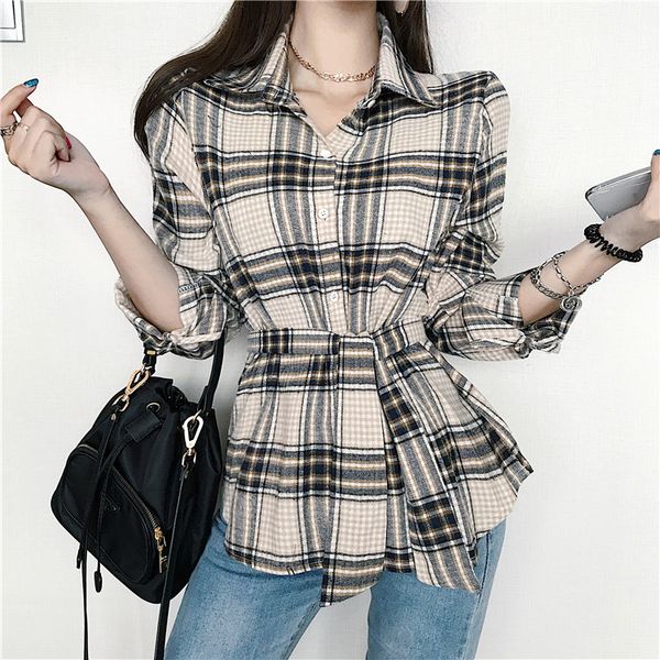 2020 spring autumn korean style women blouses shirts retro plaid shirt loose-fit slimming long-sleeved vintage ladies, White
2020 spring autumn korean style women blouses shirts retro plaid shirt loose-fit slimming long-sleeved vintage ladies, White
