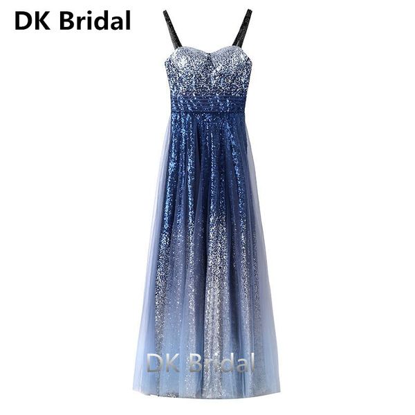 gradient dark blue evening dresses long a-line spaghetti strap floor length sequin evening dress formal party gowns vestidos, White;black
gradient dark blue evening dresses long a-line spaghetti strap floor length sequin evening dress formal party gowns vestidos, White;black